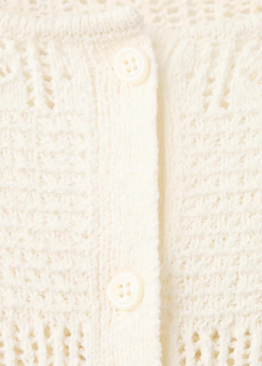 Cream Cardigan Patchwork, Light Beige, large image number 1
