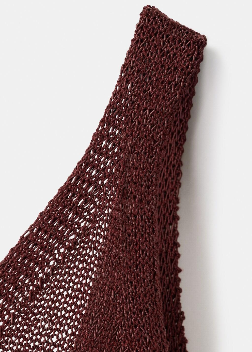 Orange V-Neck Knitted Dress, 0201_28, large image number 1