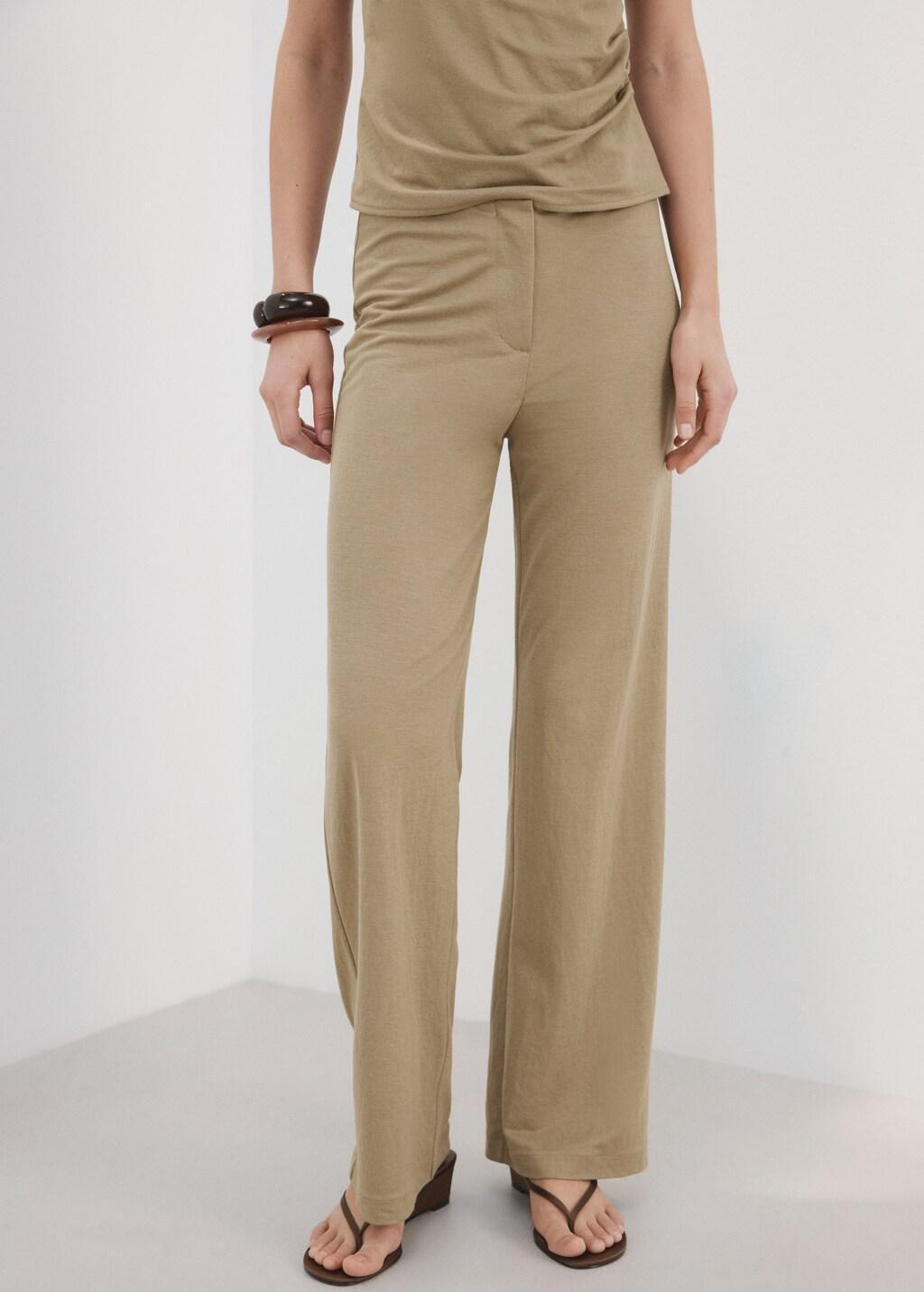 Brown Straight Mid-Rise Trousers, Medium Brown, large image number 3