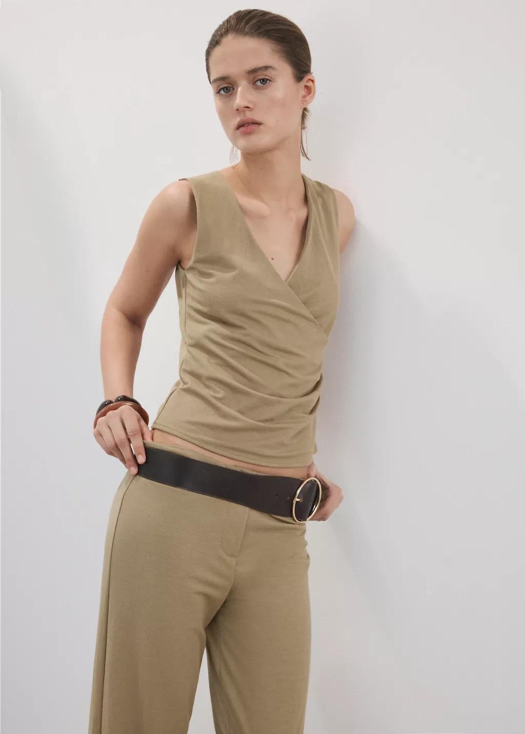 Brown Straight Mid-Rise Trousers, Medium Brown, large image number 4