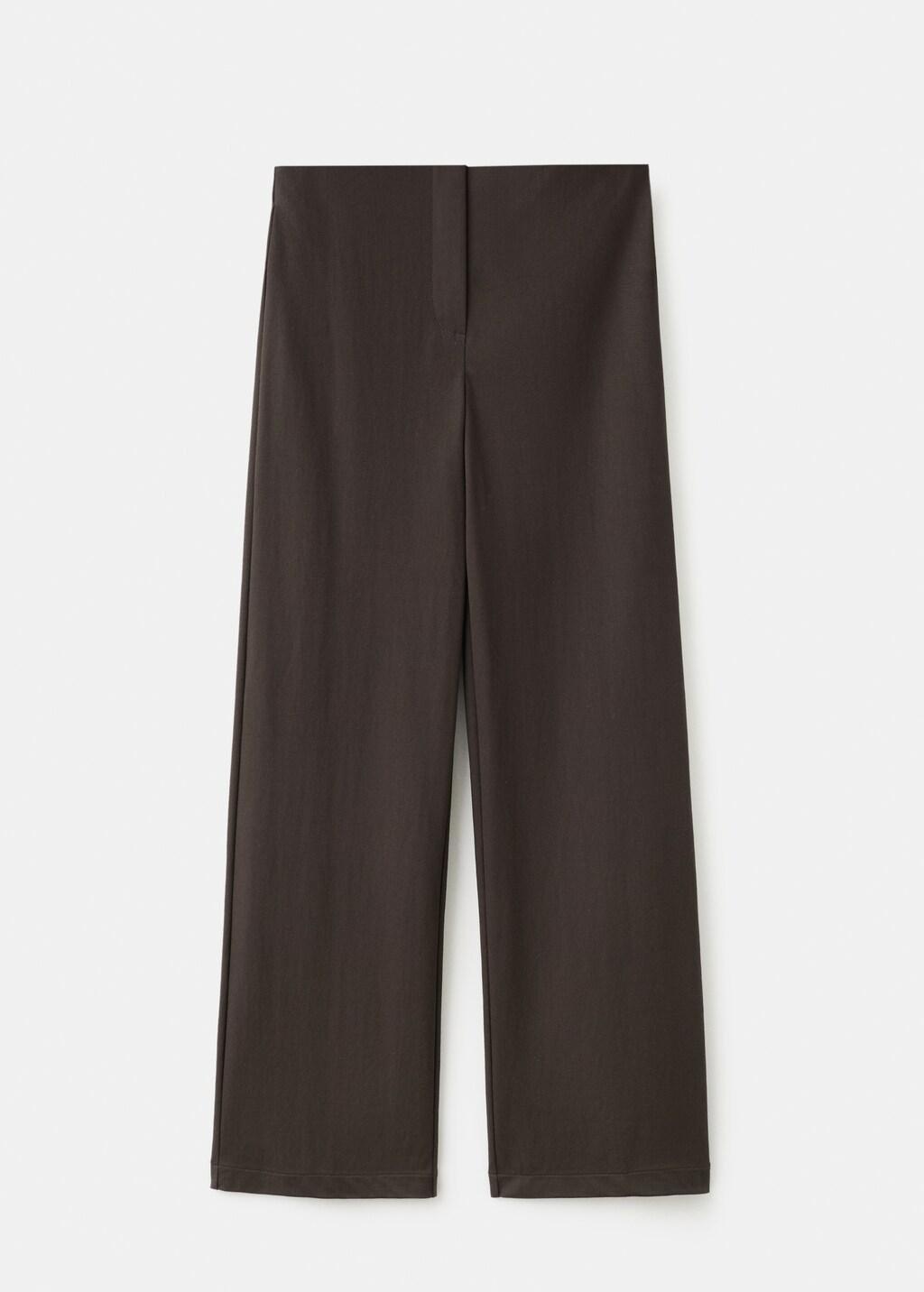 Brown Straight Mid-Rise Trousers, 0201_30, large image number 6
