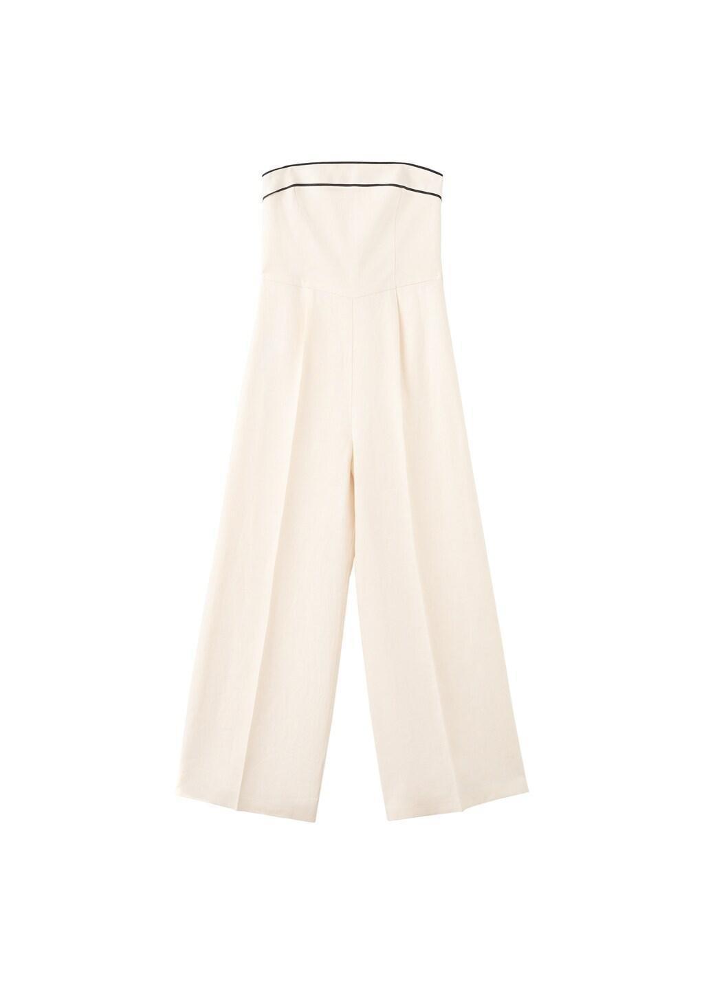 LIGHT BEIGE Linen bandeau jumpsuit, 0201_05, large image number 6