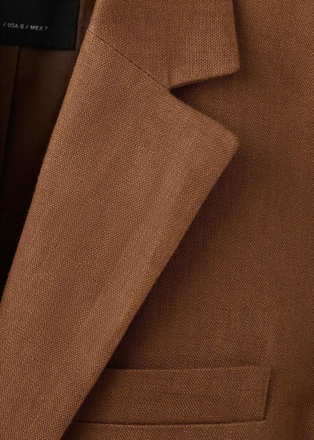 Brown Linen Suit Jacket, Brown, medium
