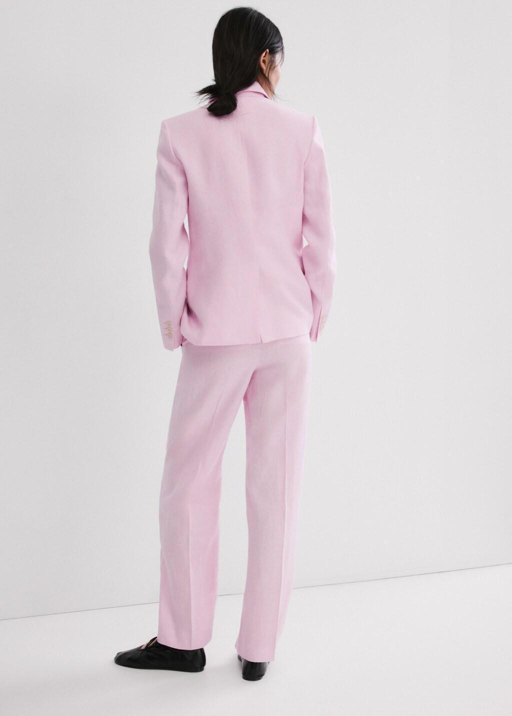 Pink Linen Suit Jacket, 0201_85, large image number 2