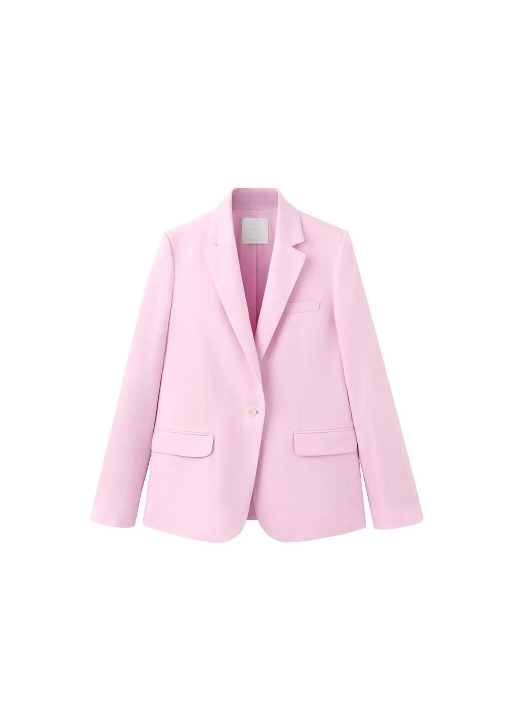 Pink Linen Suit Jacket, 0201_85, large image number 7