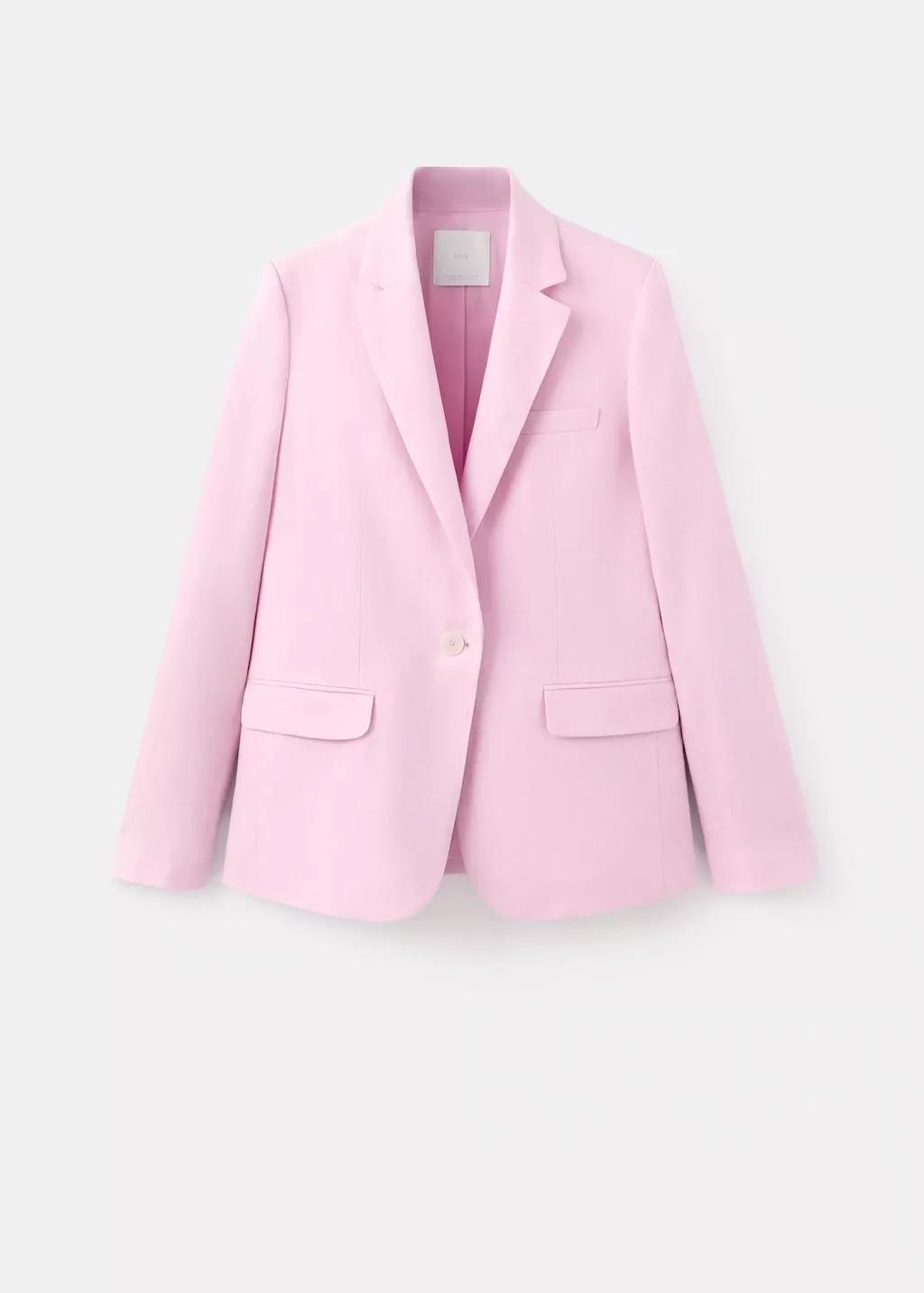 Pink Linen Suit Jacket, 0201_85, large image number 8