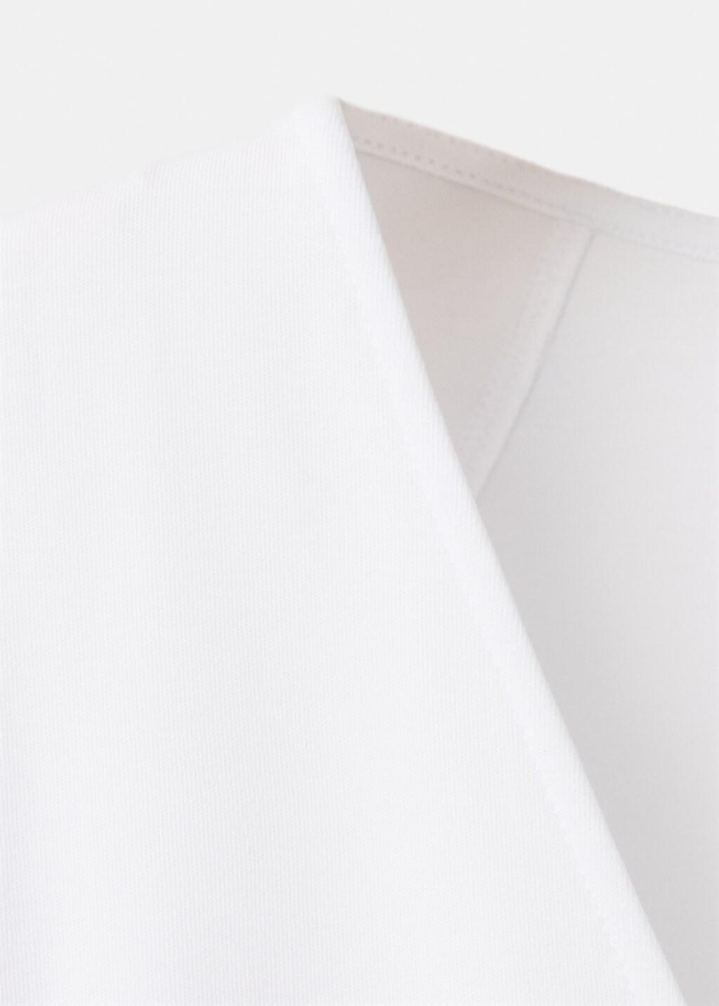 White V-Neck Cotton T-Shirt, White, large image number 5