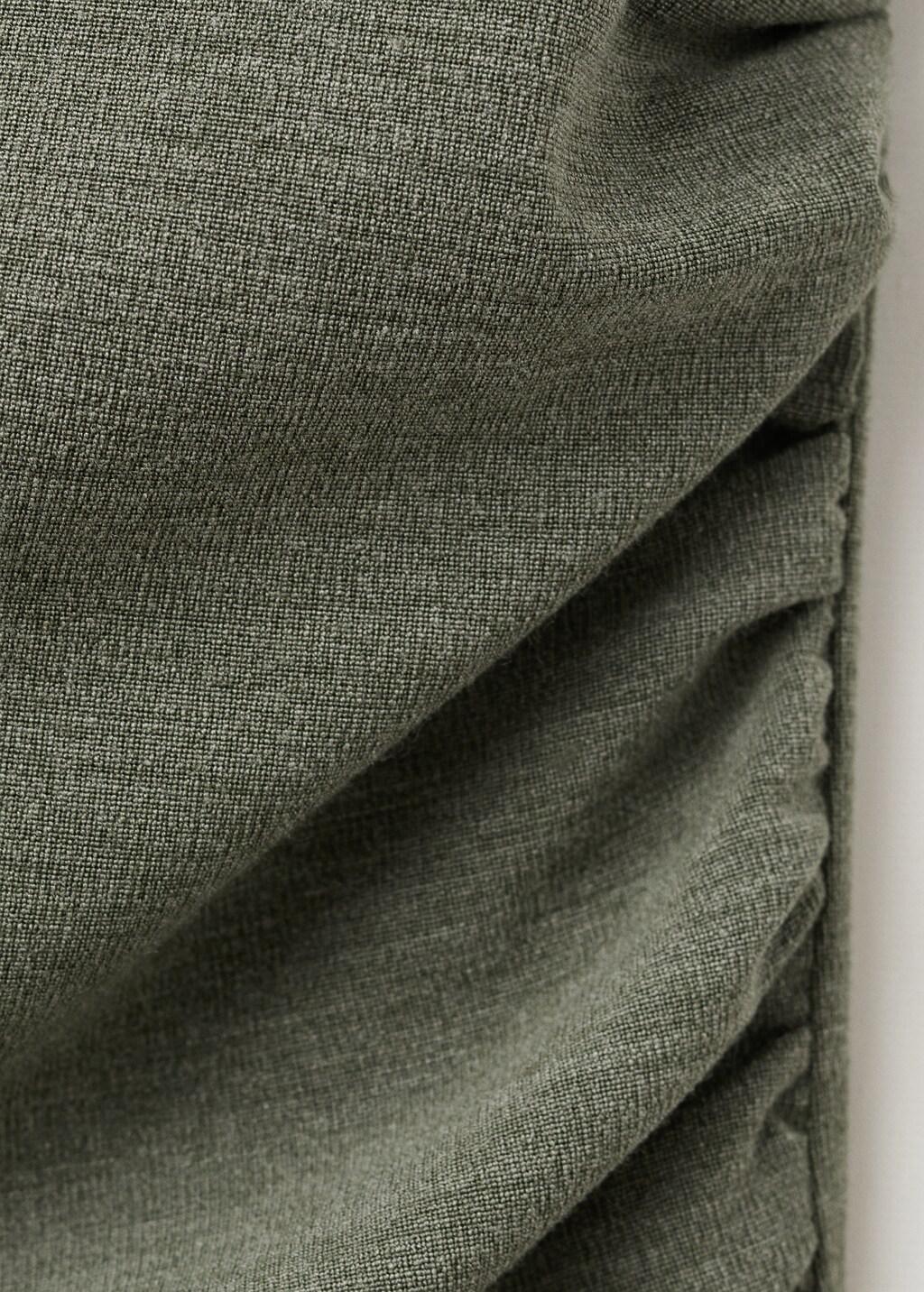Green Fitted Dress With Metal Detail, Green, large image number 5