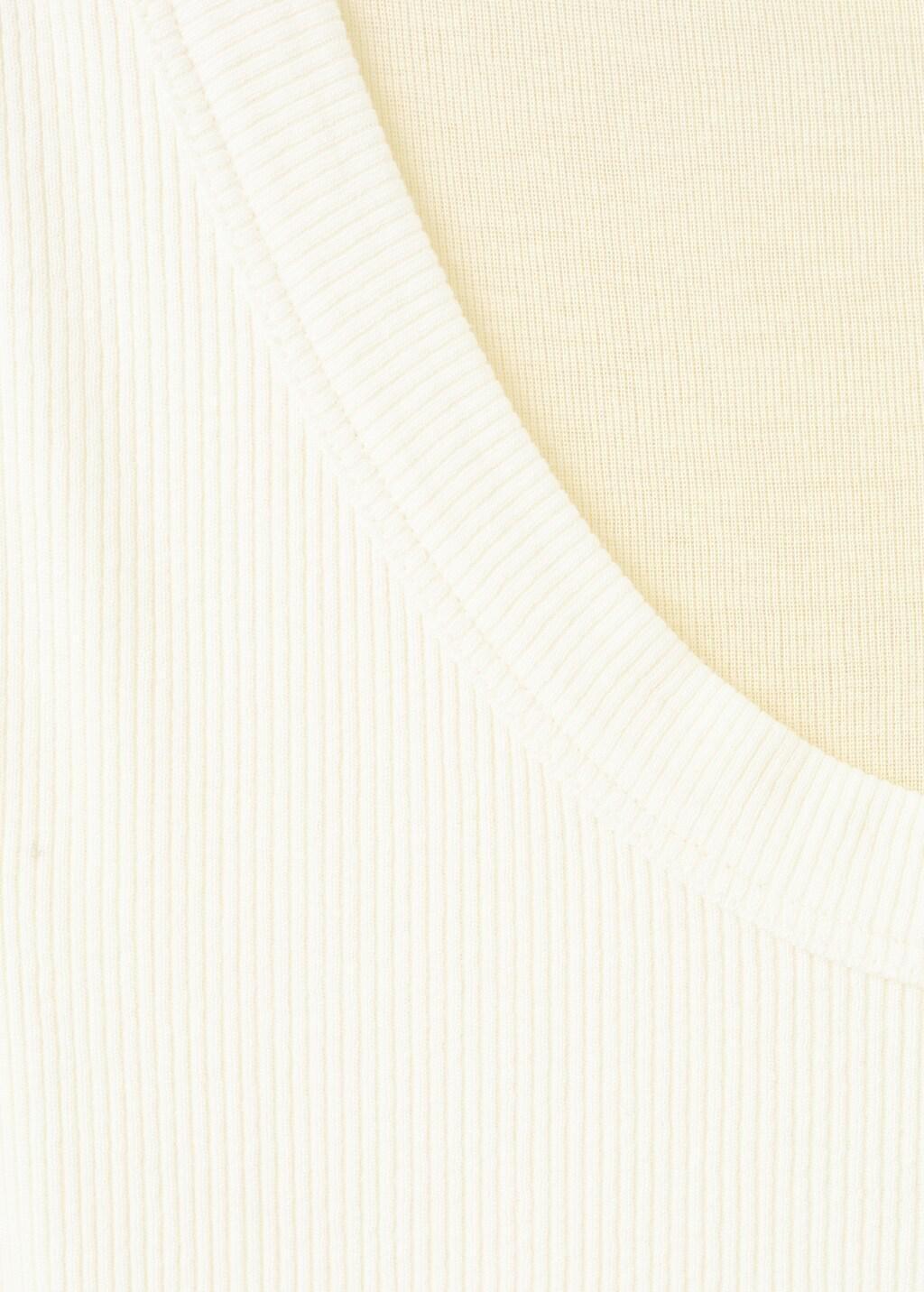 White Two-Tone Contrast T-Shirt, Natural White, large image number 1