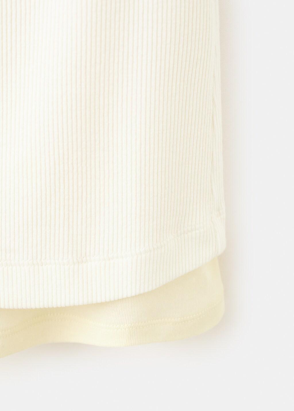 White Two-Tone Contrast T-Shirt, Natural White, large image number 5