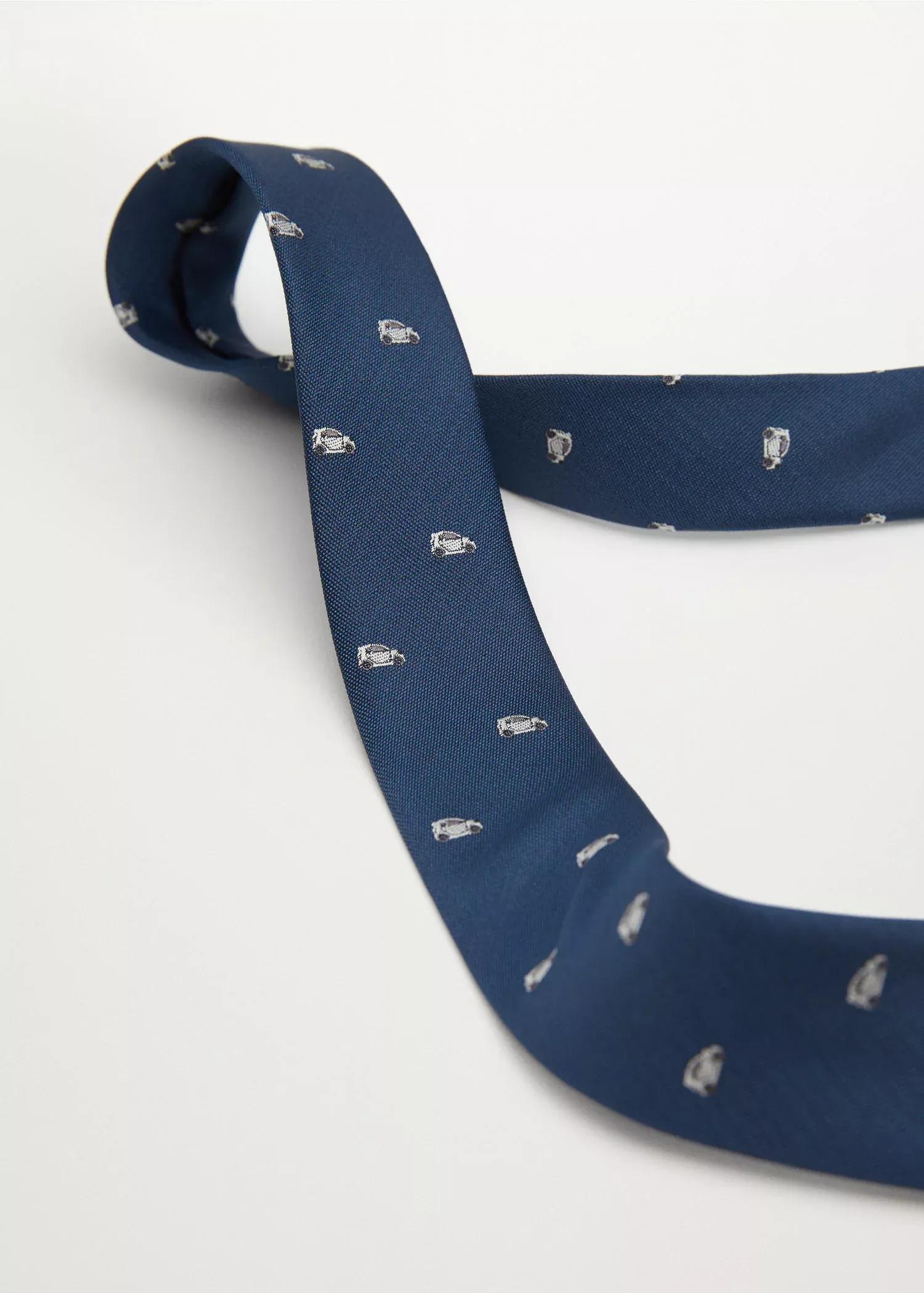 Navy Printed Tie, Kids Boy, , large image number 3