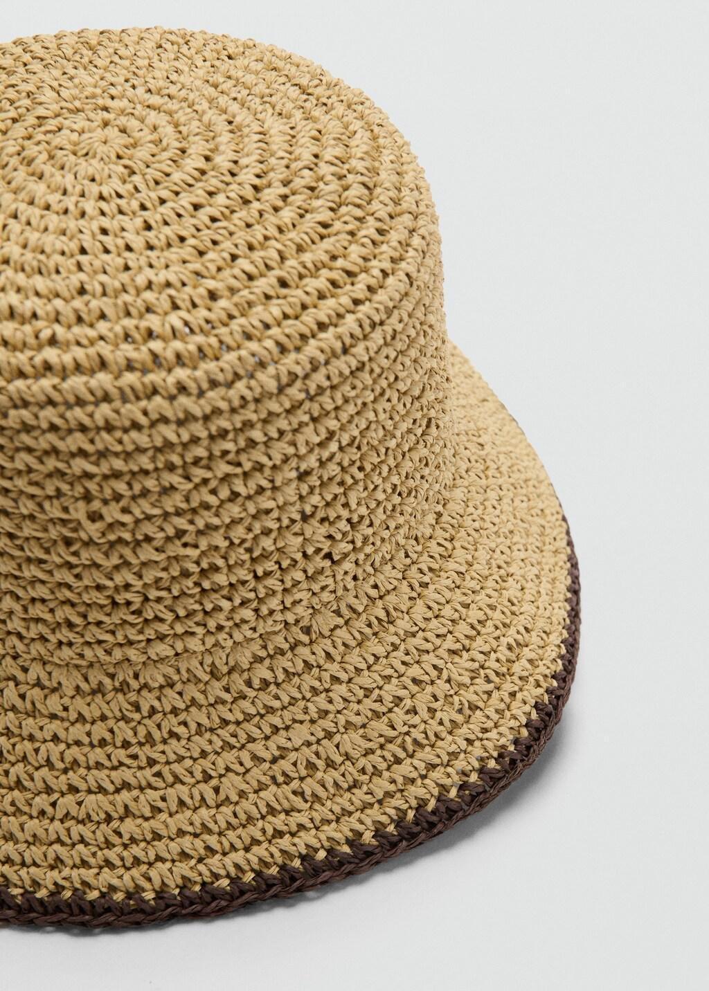 Brown Natural Fibre Bucket Hat, 0201_32, large image number 0