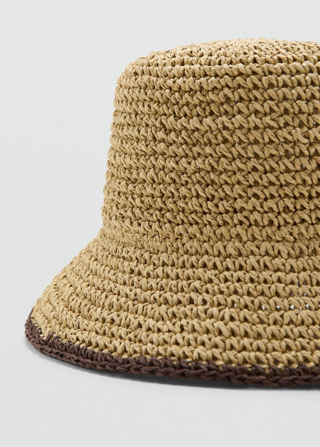 Brown Natural Fibre Bucket Hat, 0201_32, large image number 1
