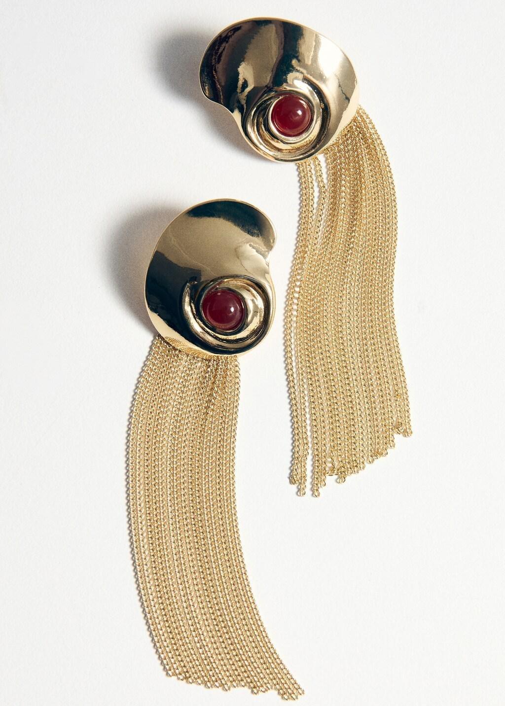 Gold Embossed Spiral Earrings, 0201_OR, large image number 1
