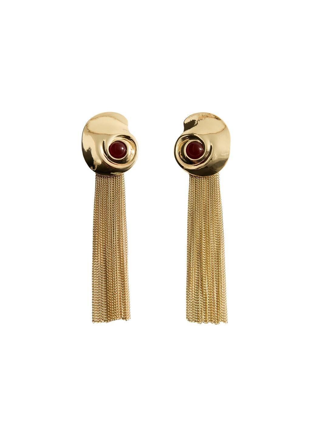 Gold Embossed Spiral Earrings, 0201_OR, large image number 2