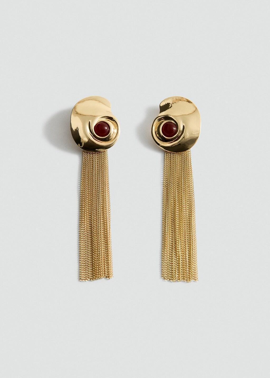 Gold Embossed Spiral Earrings, 0201_OR, large image number 3