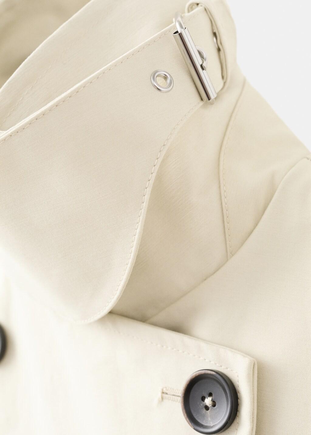 Beige Funnel Neck Buckle Trench, Light Beige, large image number 1