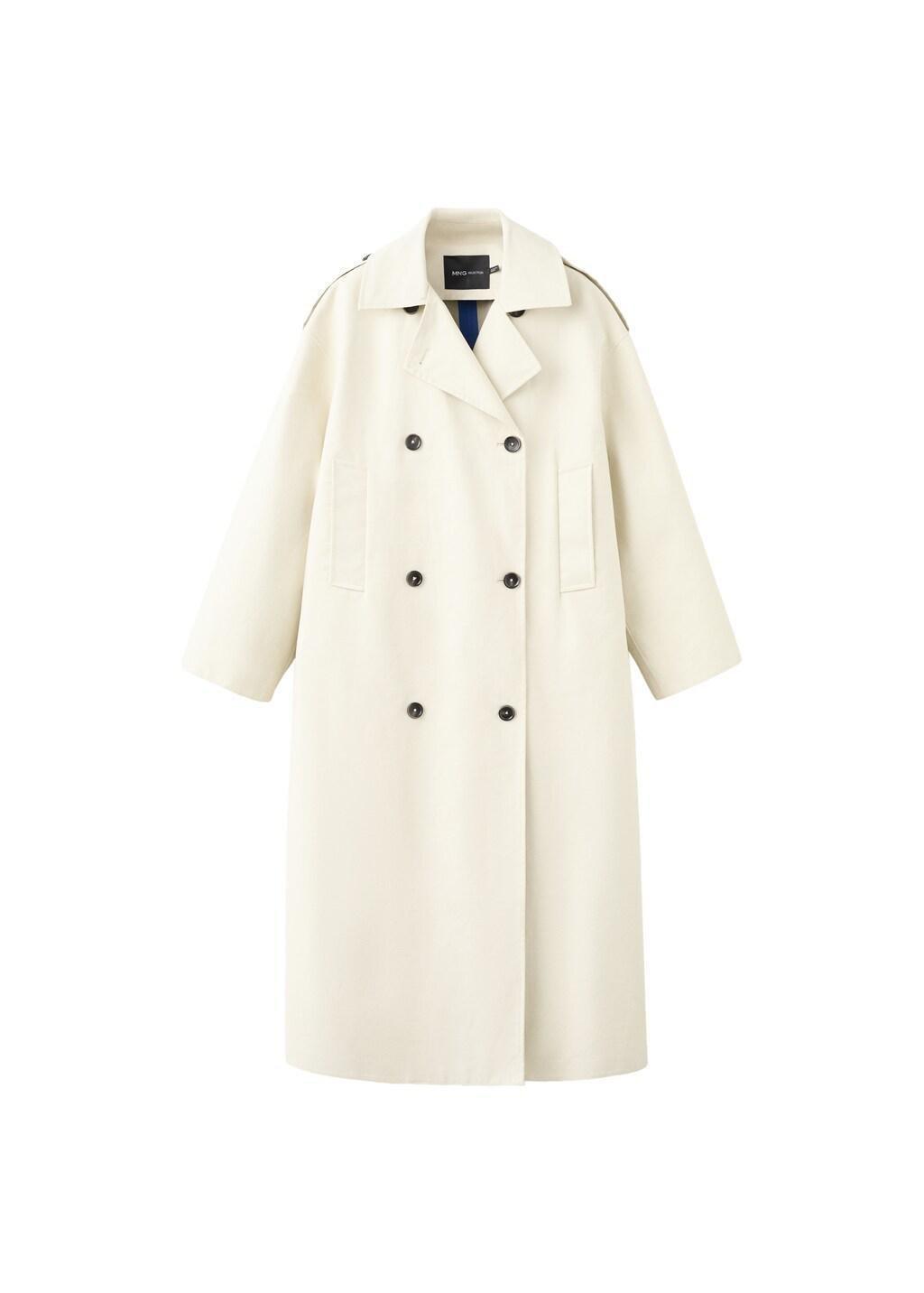 Beige Funnel Neck Buckle Trench, Light Beige, large image number 7