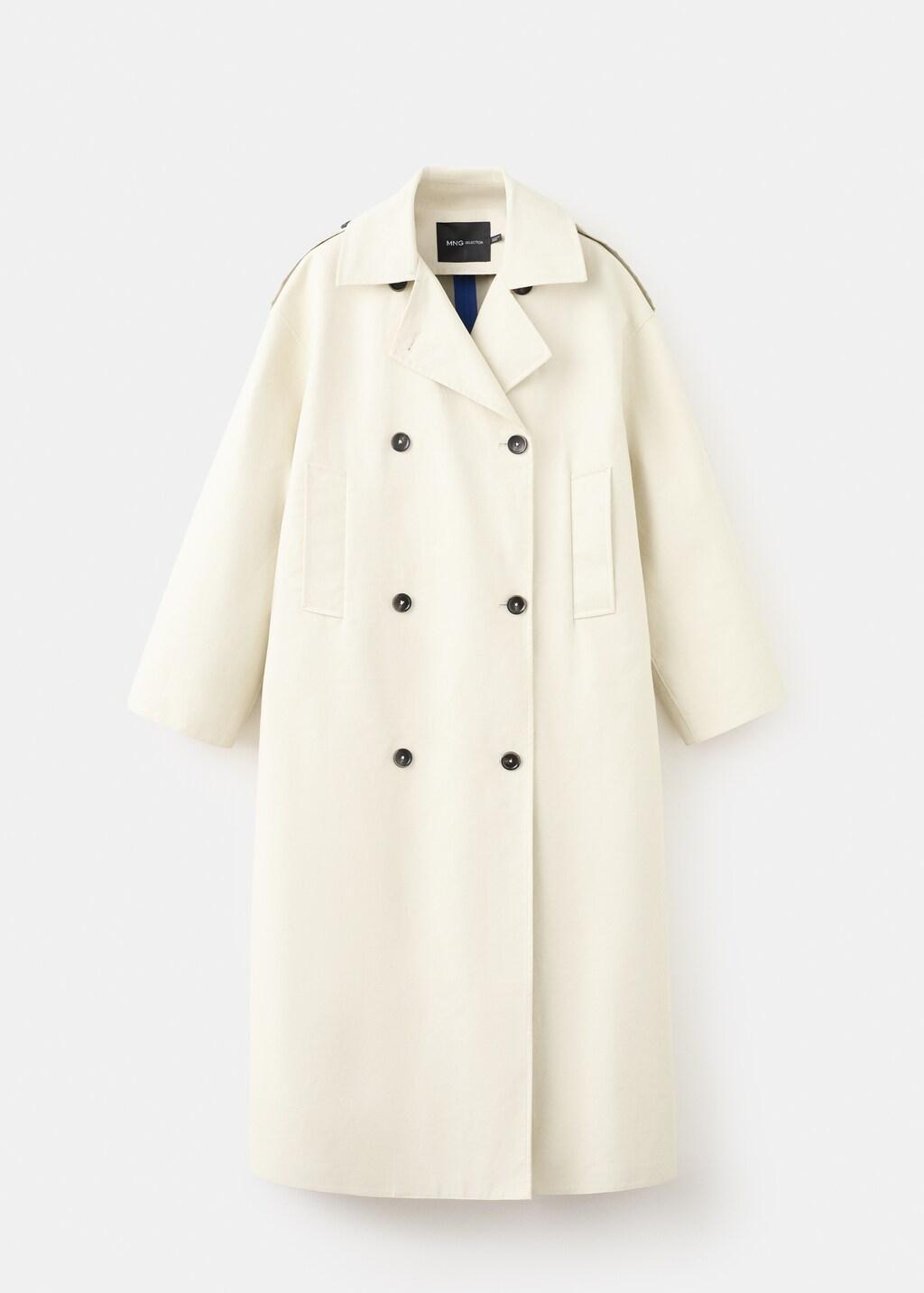 Beige Funnel Neck Buckle Trench, Light Beige, large image number 8