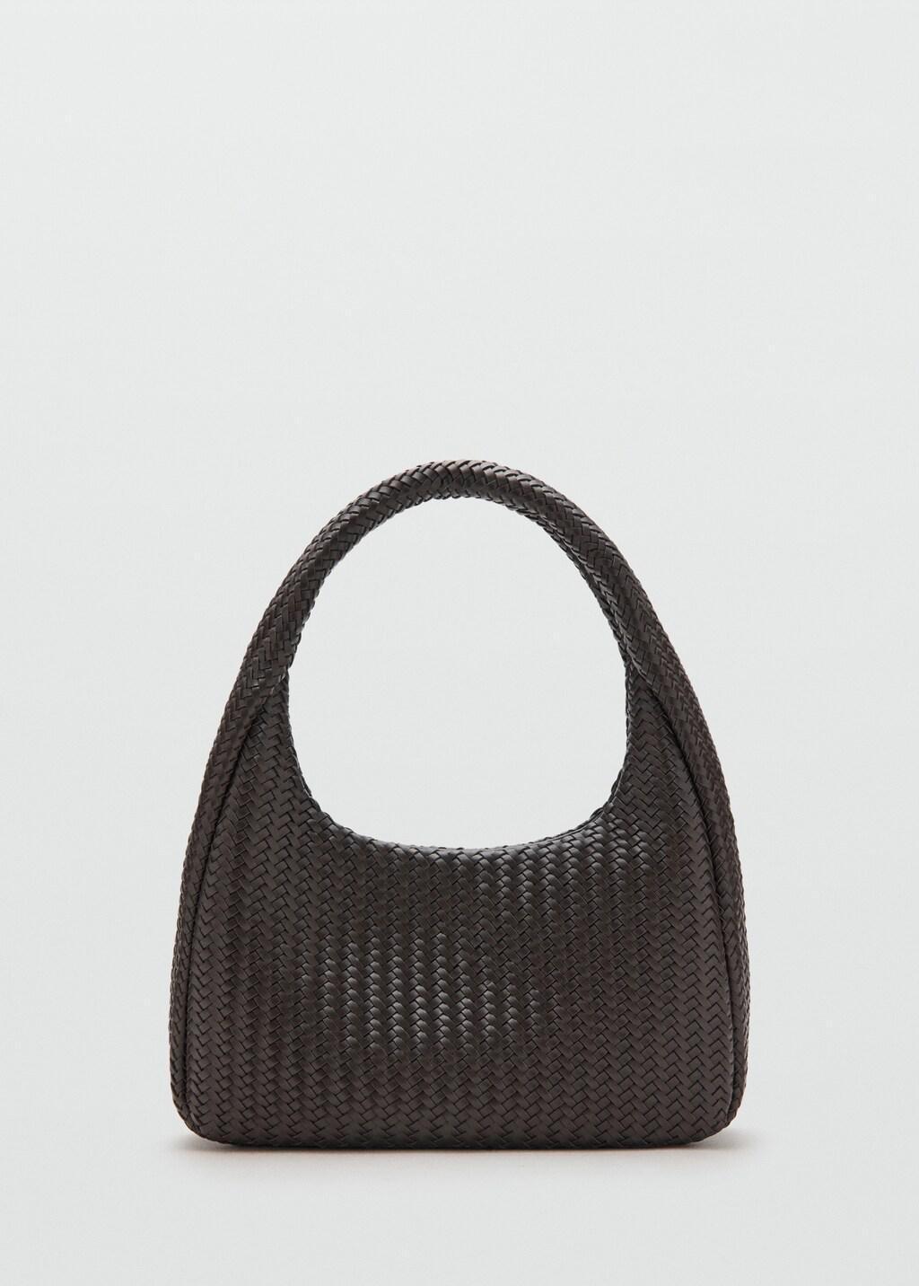 Brown Braided Shoulder Bag, Dark Brown, large image number 4