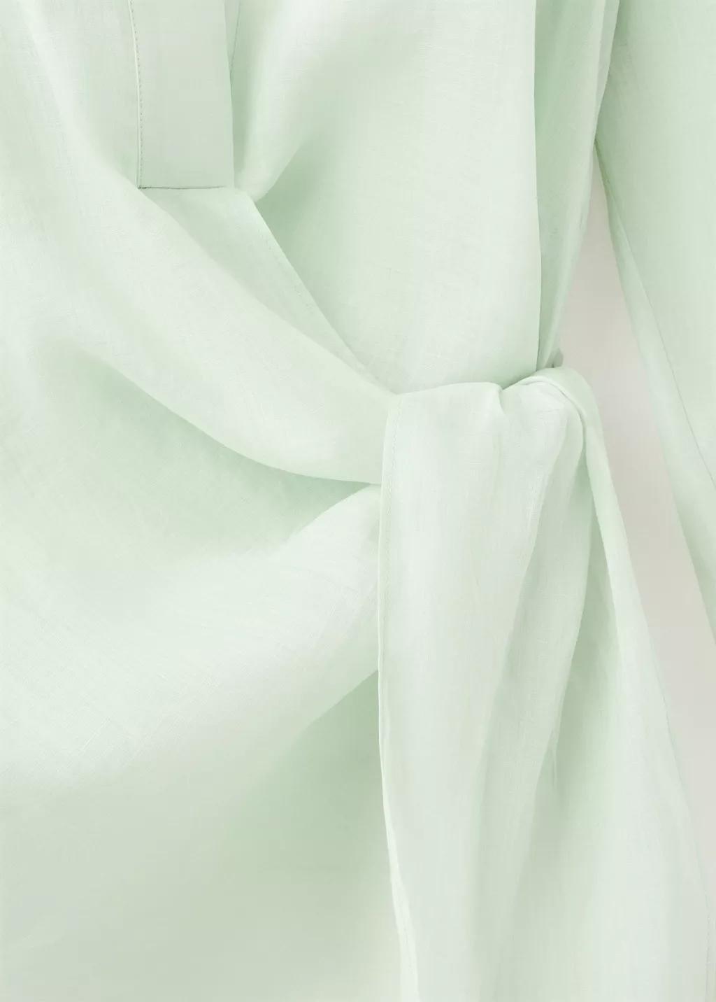 Green 100% Ramie Double-Breasted Shirt, 0201_43, large image number 1