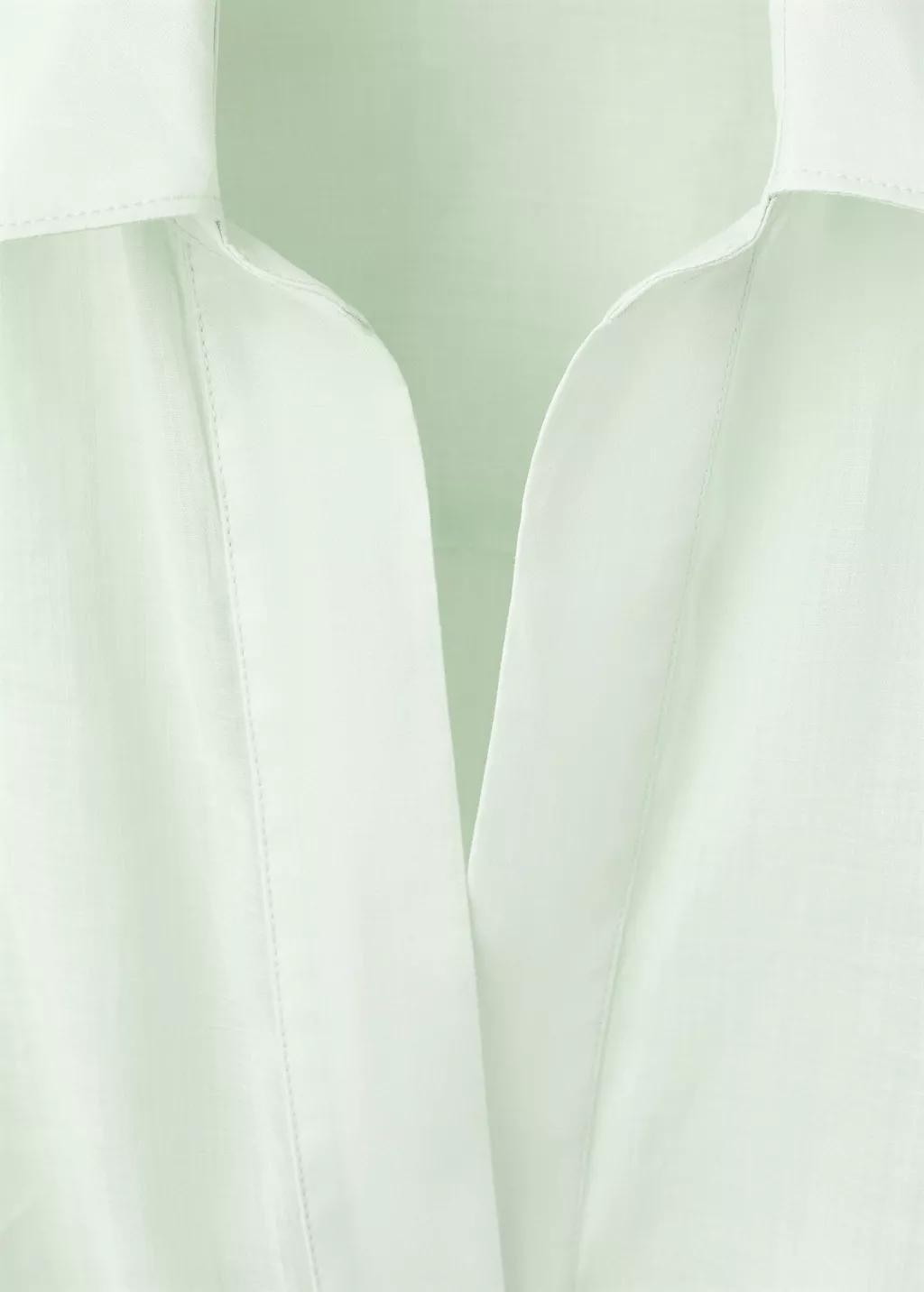 Green 100% Ramie Double-Breasted Shirt, 0201_43, large image number 5