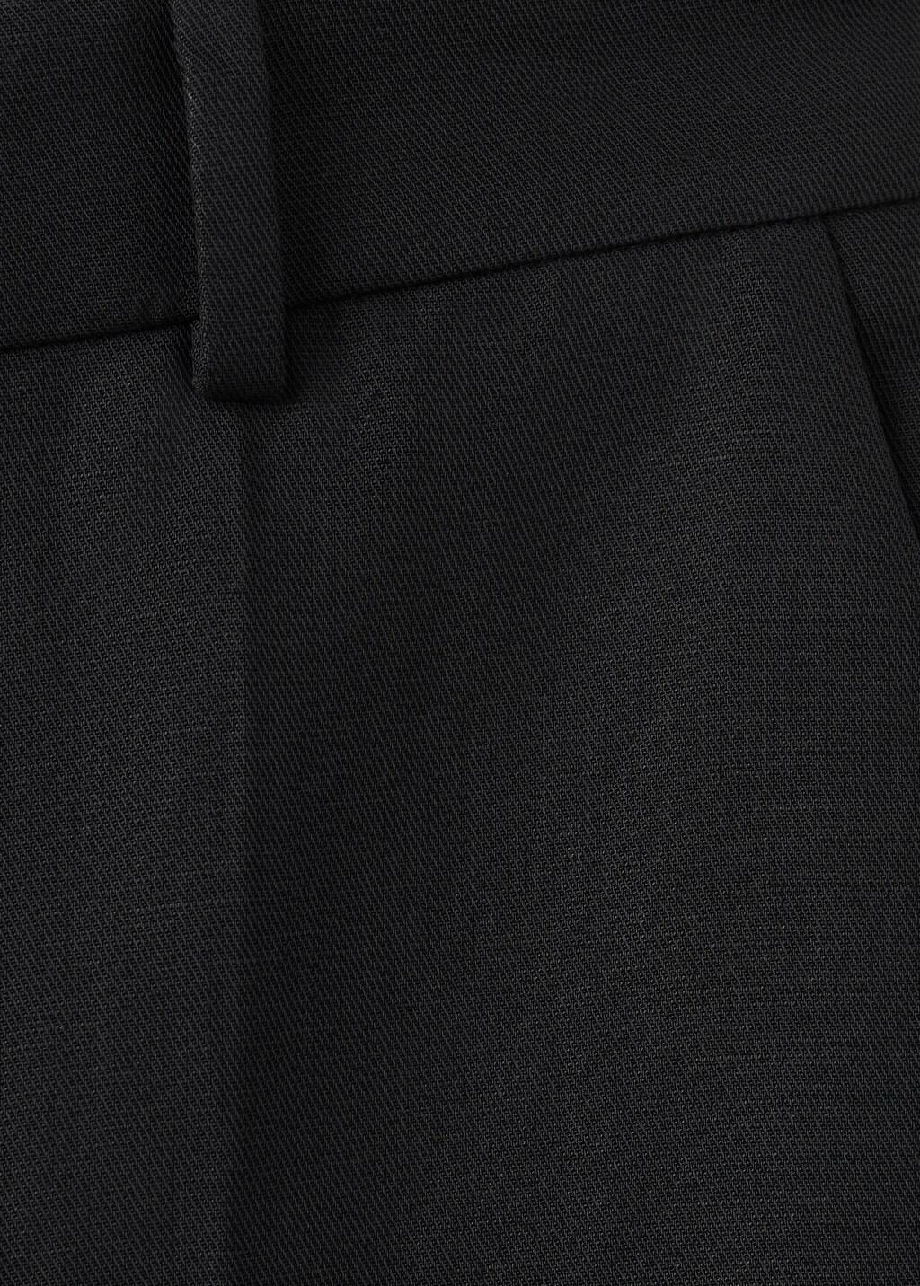 Black Straight-Fit Suit Trousers, Black, medium