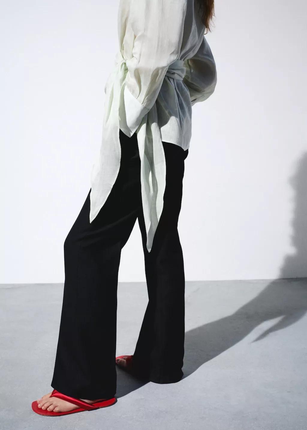 Black Straight-Fit Suit Trousers, Black, large image number 3