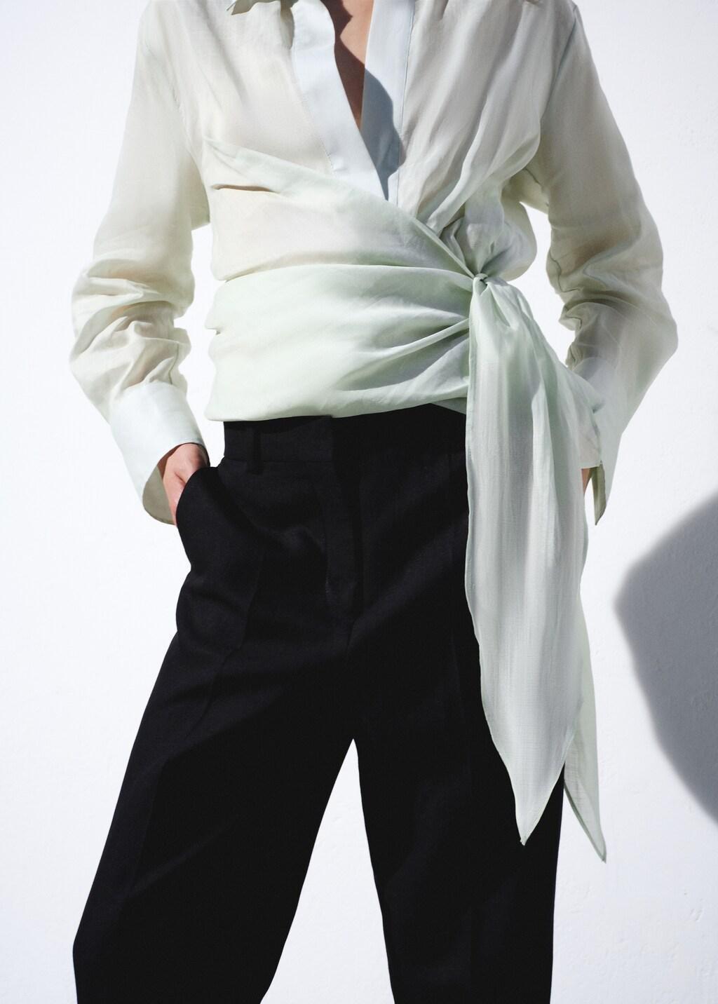 Black Straight-Fit Suit Trousers, Black, large image number 4