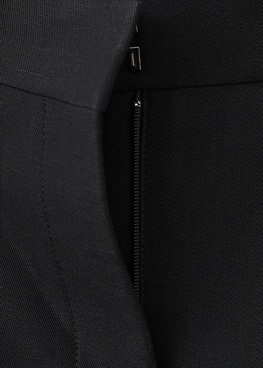 Black Straight-Fit Suit Trousers, Black, large image number 5