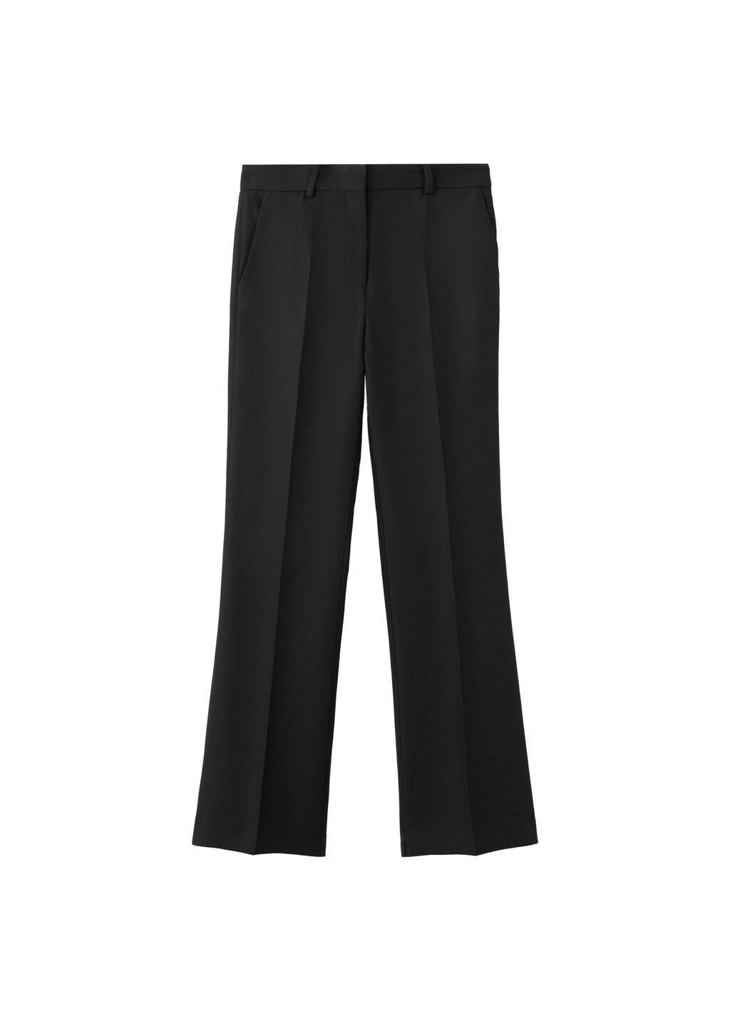 Black Straight-Fit Suit Trousers, Black, large image number 6