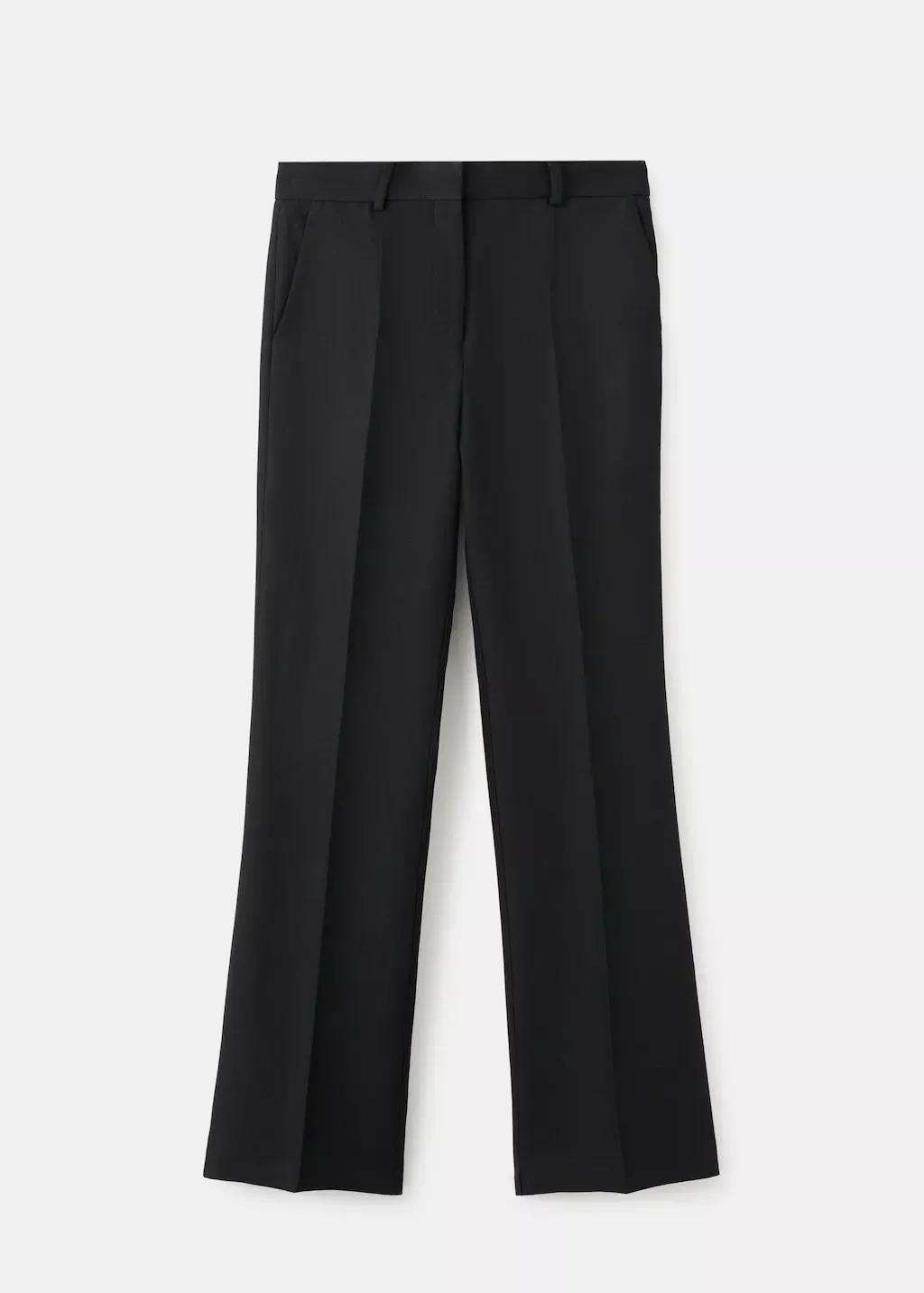 Black Straight-Fit Suit Trousers, Black, large image number 7