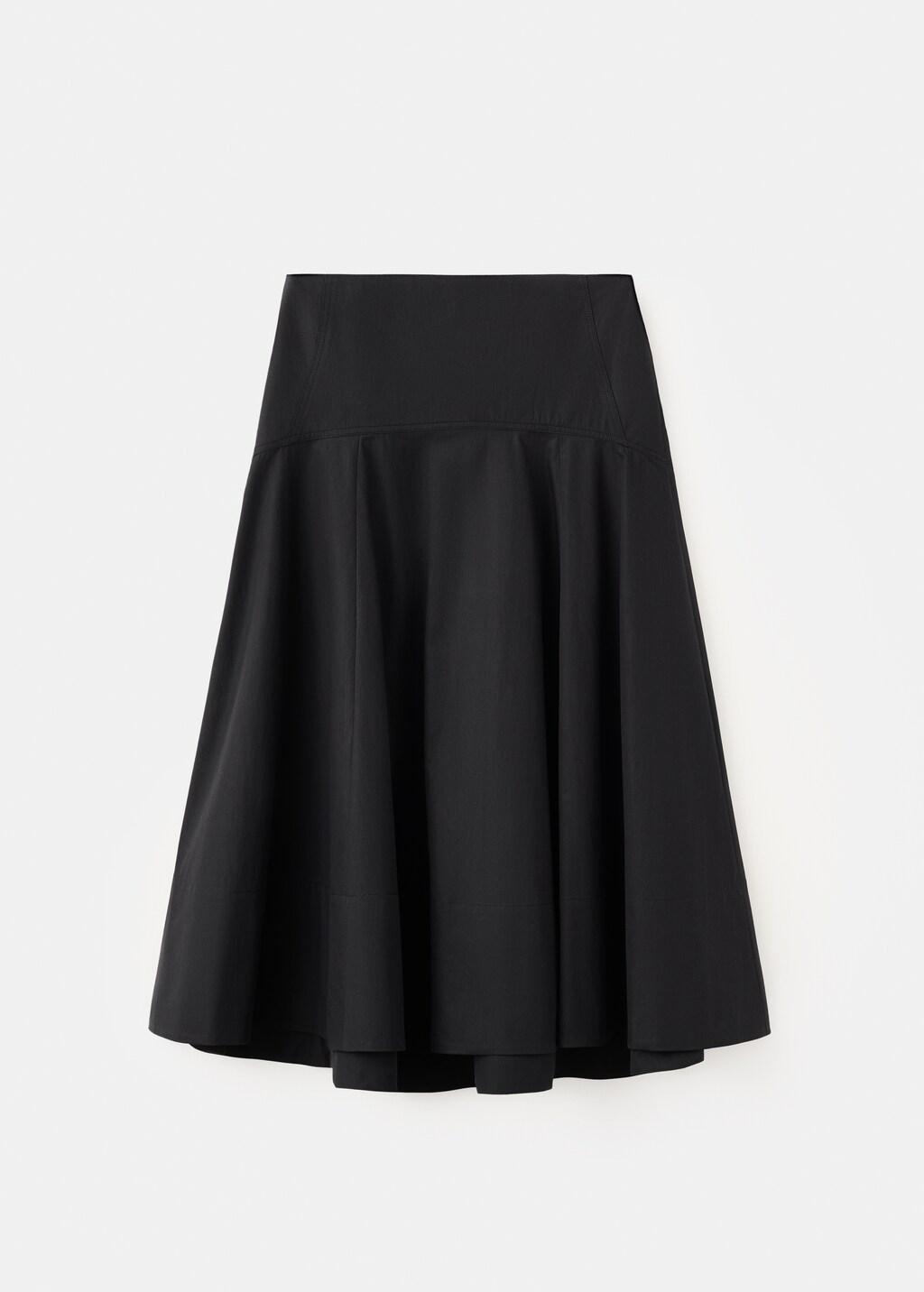 BLACK A-line skirt with seams, Black, large image number 6