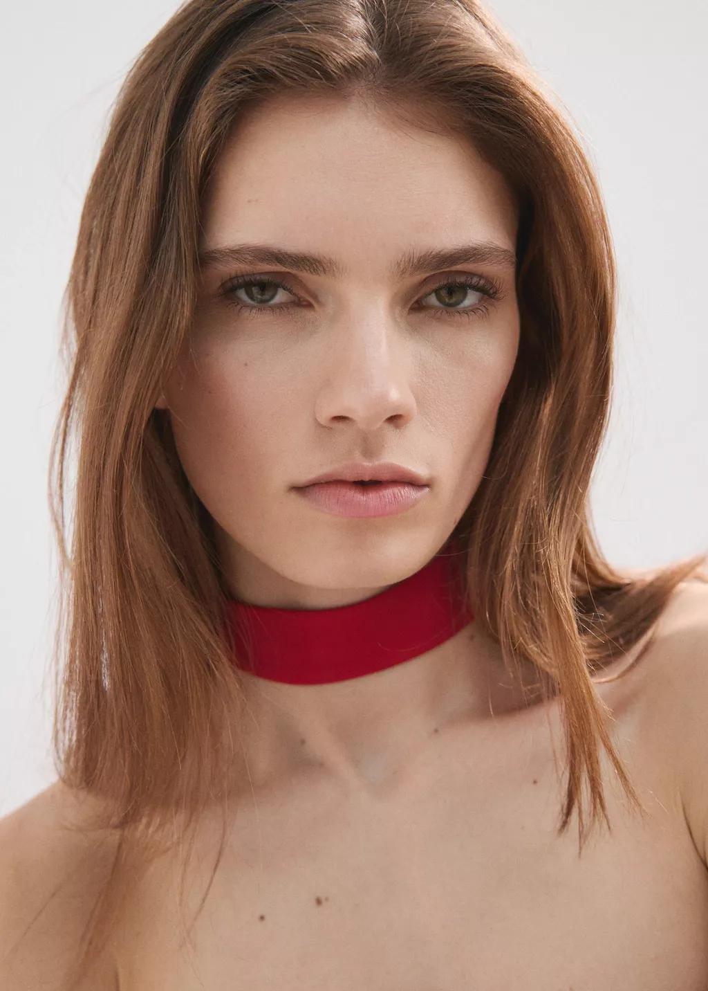 Red Lyocell Strap Neck Top, 0201_70, large image number 4