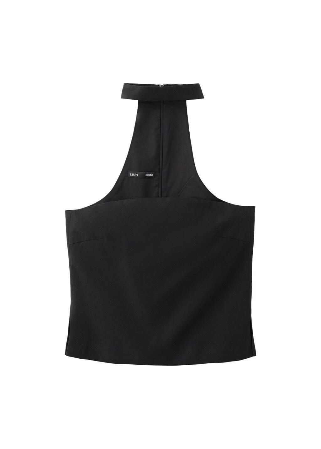 Black Lyocell Strap Neck Top, 0201_99, large image number 5
