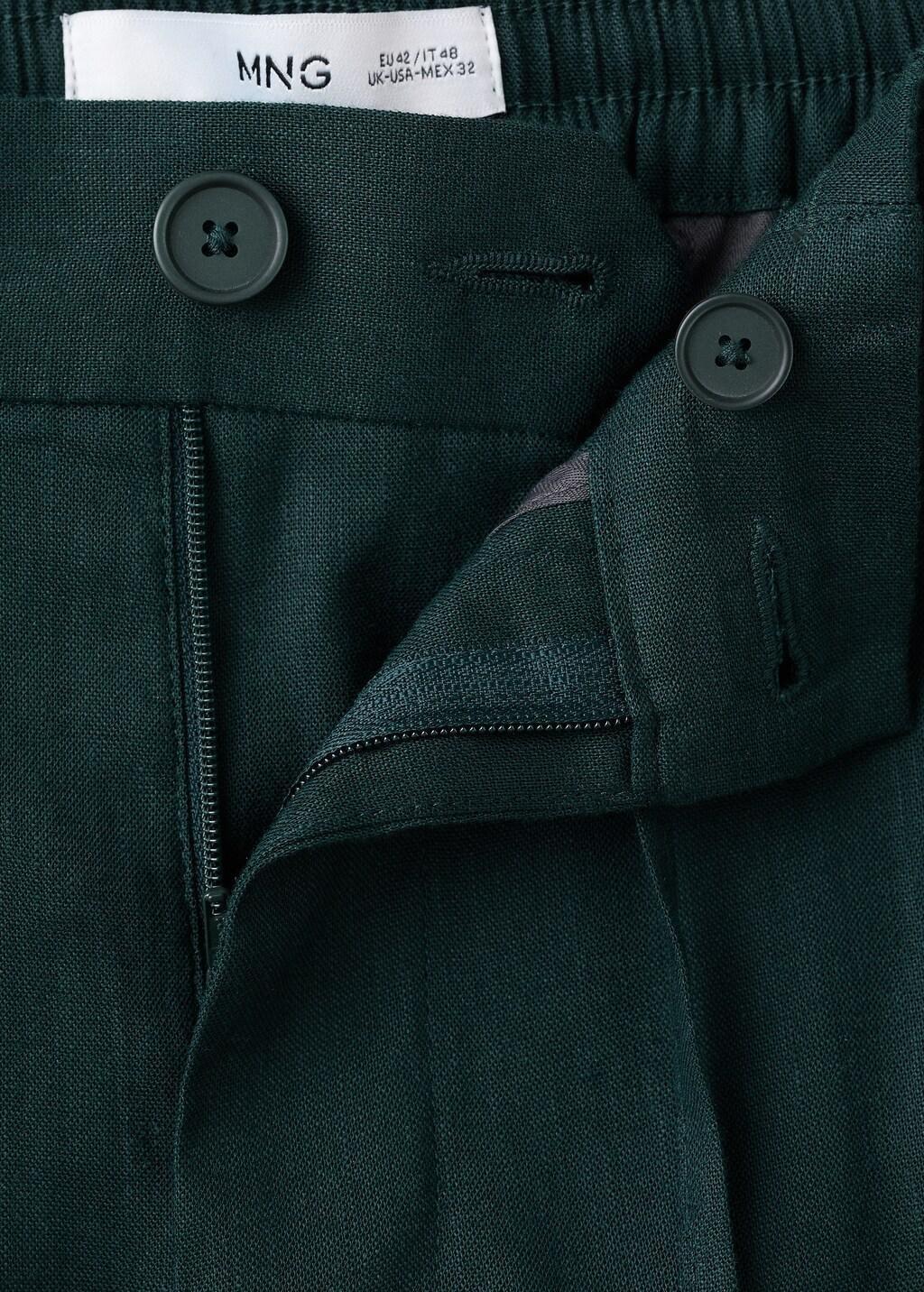 Green Slim-Fit Trousers With Drawstring, Dark Green, large image number 1