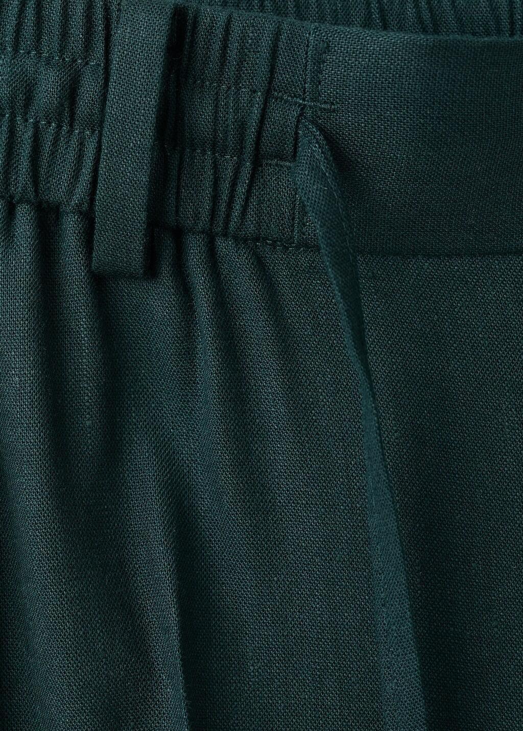 Green Slim-Fit Trousers With Drawstring, Dark Green, large image number 5