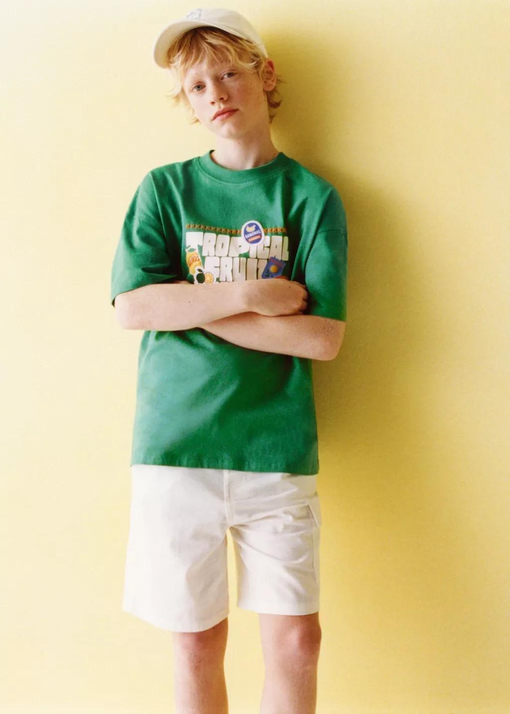 White Linen And Cotton Blend Cargo Bermudas, Kids Boy, Natural White, large image number 0