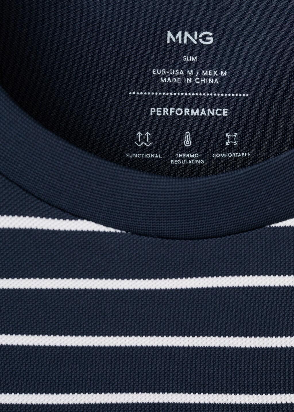 Navy Slim Fit Striped Coolmaxa T-Shirt, 0201_56, large image number 1