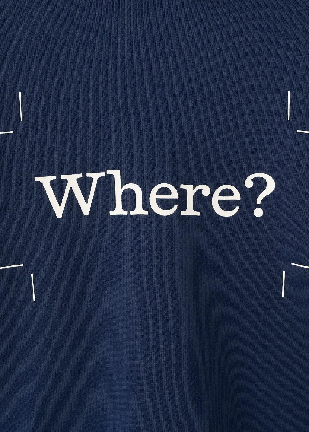 Blue Printed 100% Cotton Hooded Sweatshirt, Medium Blue, large image number 1