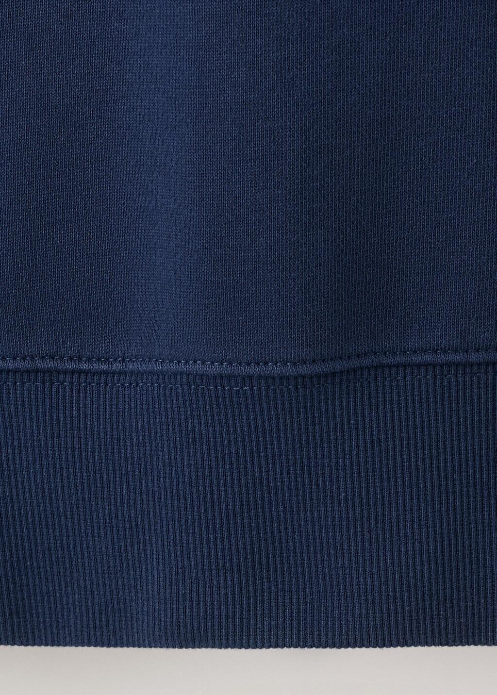 Blue Printed 100% Cotton Hooded Sweatshirt, Medium Blue, large image number 5
