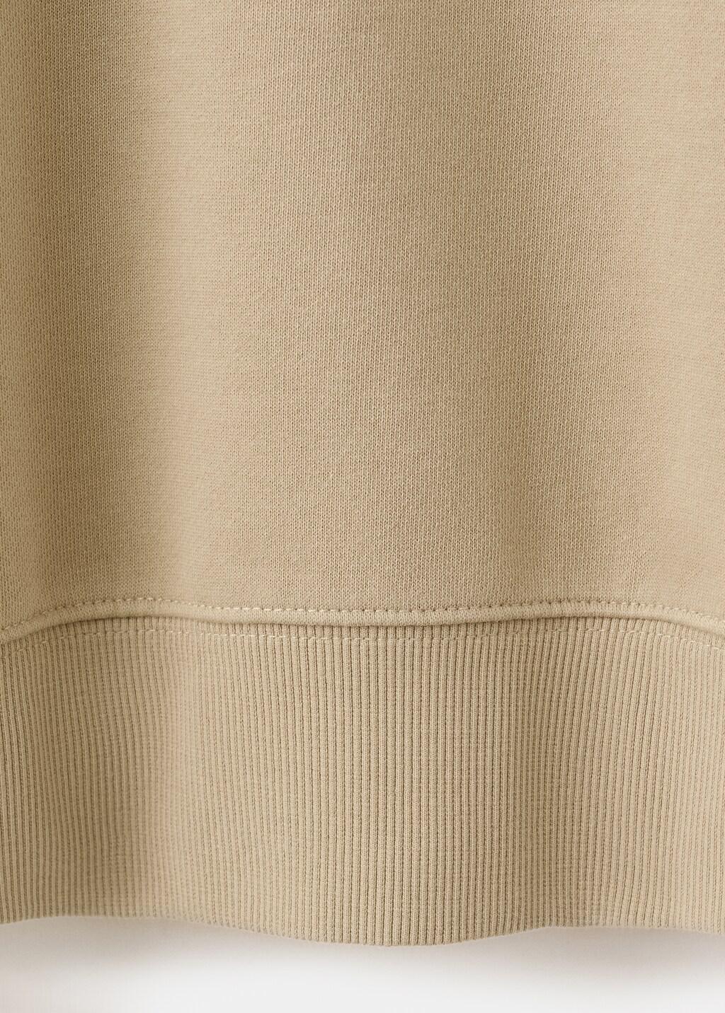Beige Printed 100% Cotton Hooded Sweatshirt, 0201_08, large image number 5