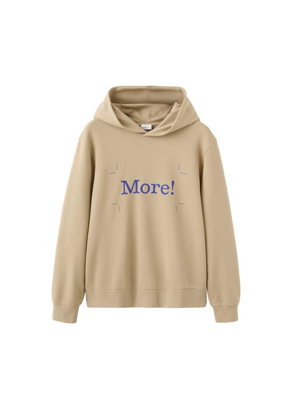 Beige Printed 100% Cotton Hooded Sweatshirt, 0201_08, large image number 7
