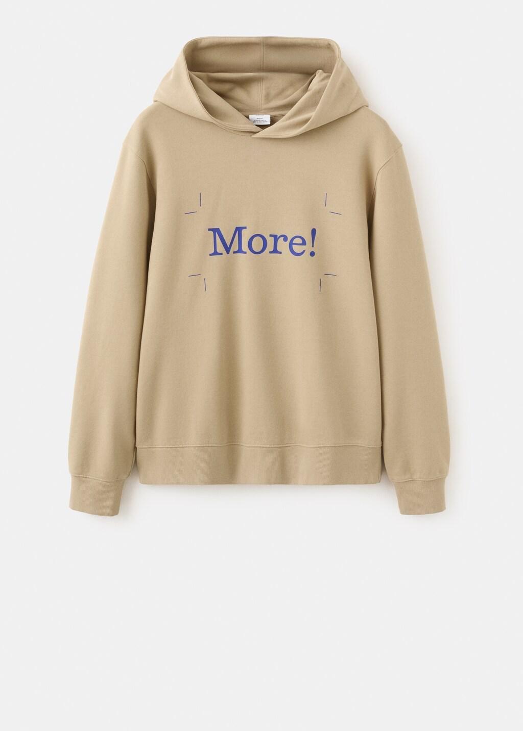 Beige Printed 100% Cotton Hooded Sweatshirt, 0201_08, large image number 8