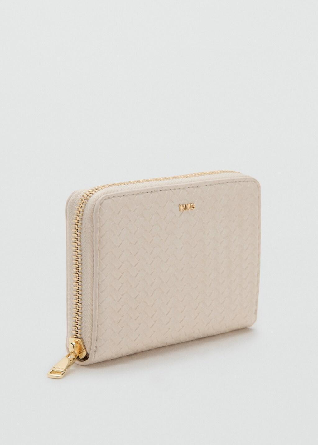 White Braided Wallet, Natural White, large image number 0