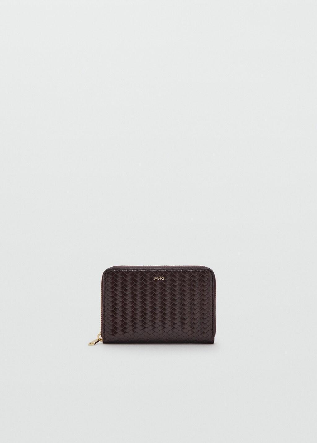 Brown Medium Braided Wallet, Dark Brown, large image number 3
