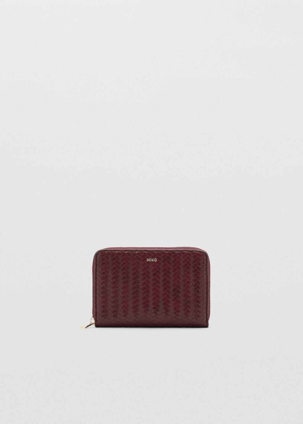 Red Medium Braided Wallet, Dark Red, large image number 3