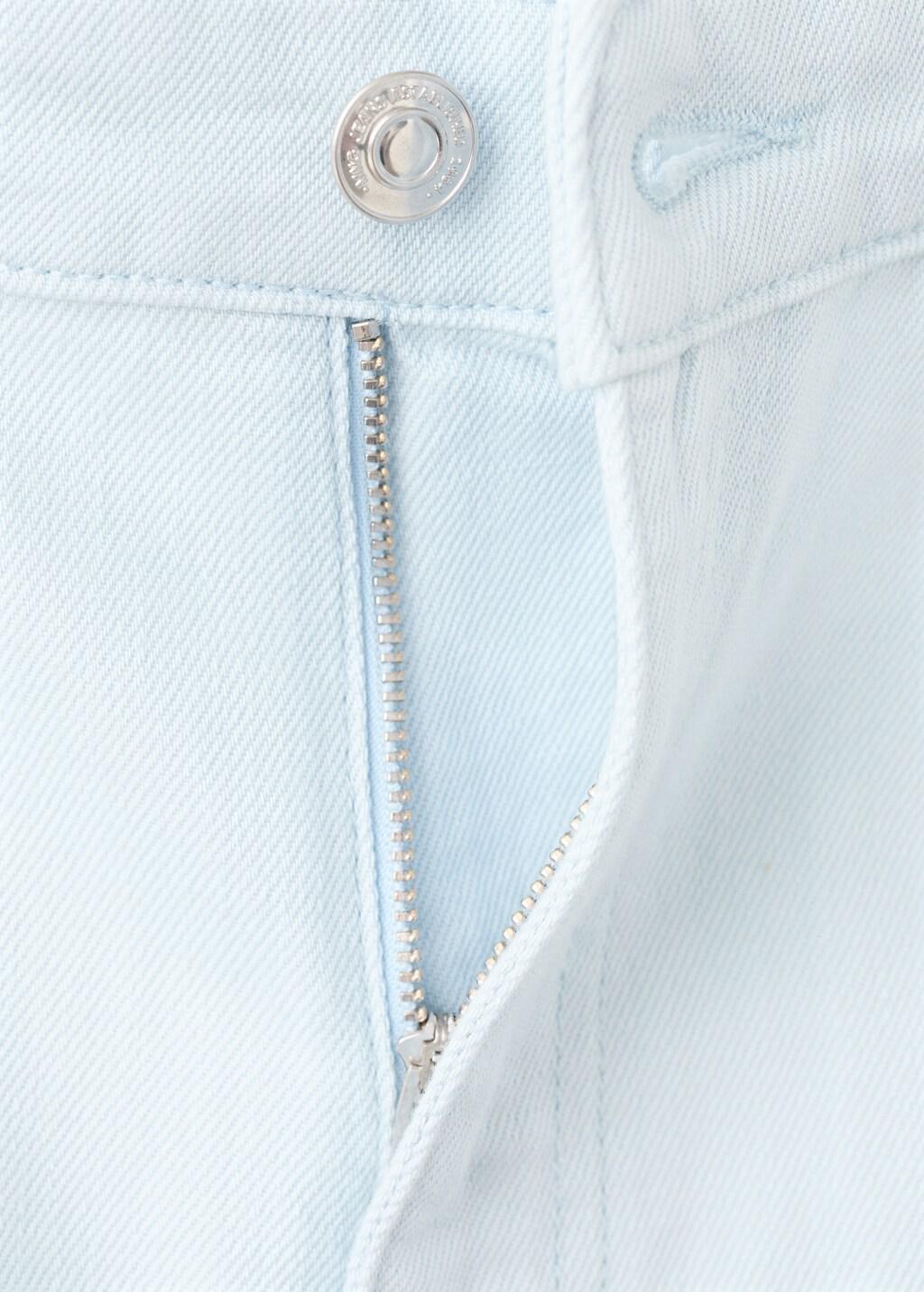 Blue Wide Leg Mid-Rise Jeans, Light-Pastel Blue, large image number 4