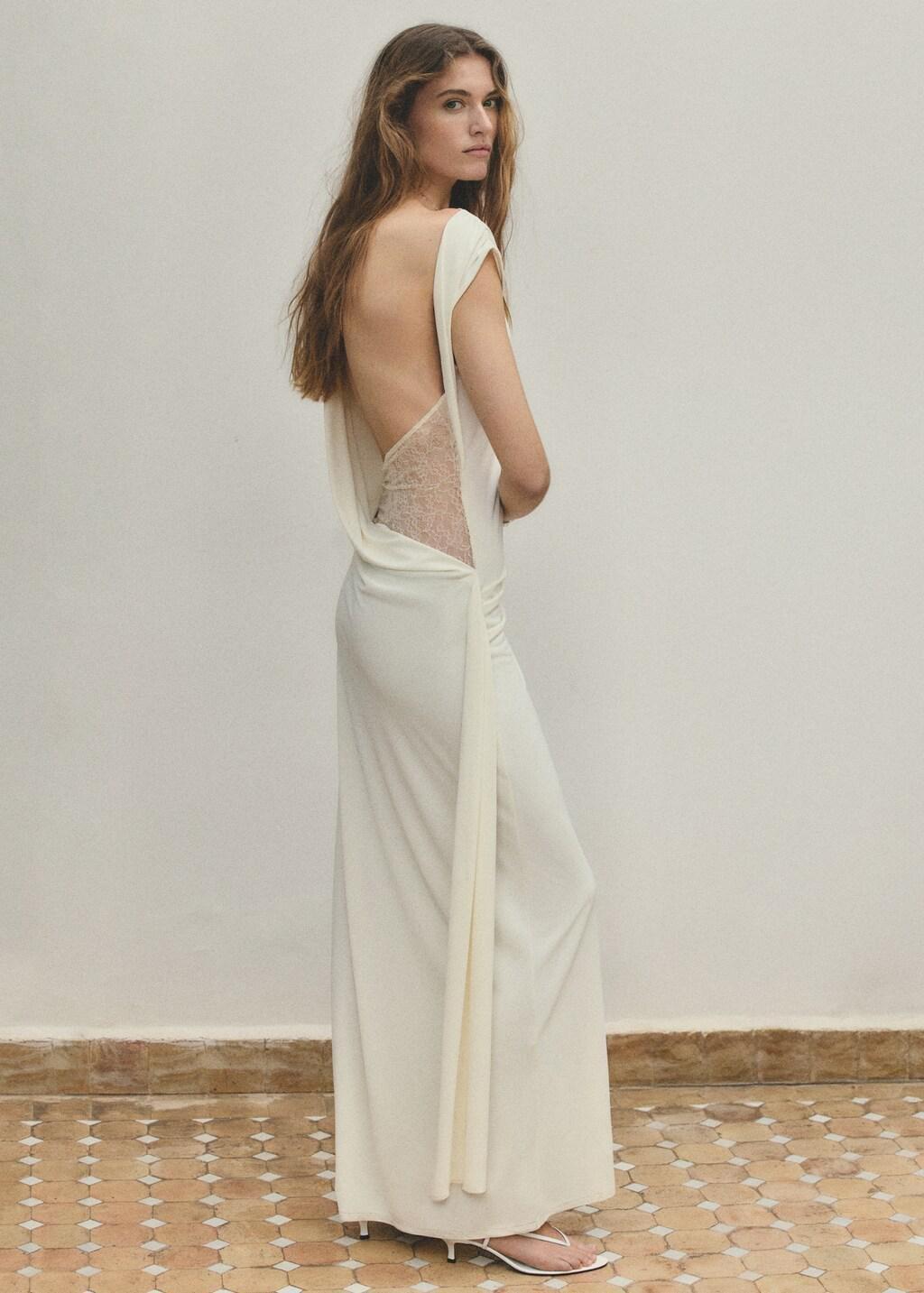 White Open-Back Lace Dress, 0201_02, large image number 2