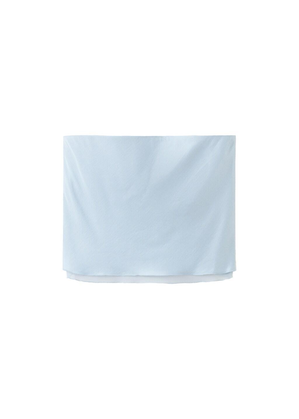 Blue Strapless Top With Ruffles, Light-Pastel Blue, large image number 6